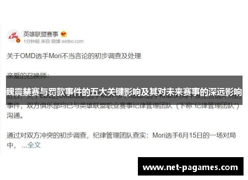 魏震禁赛与罚款事件的五大关键影响及其对未来赛事的深远影响